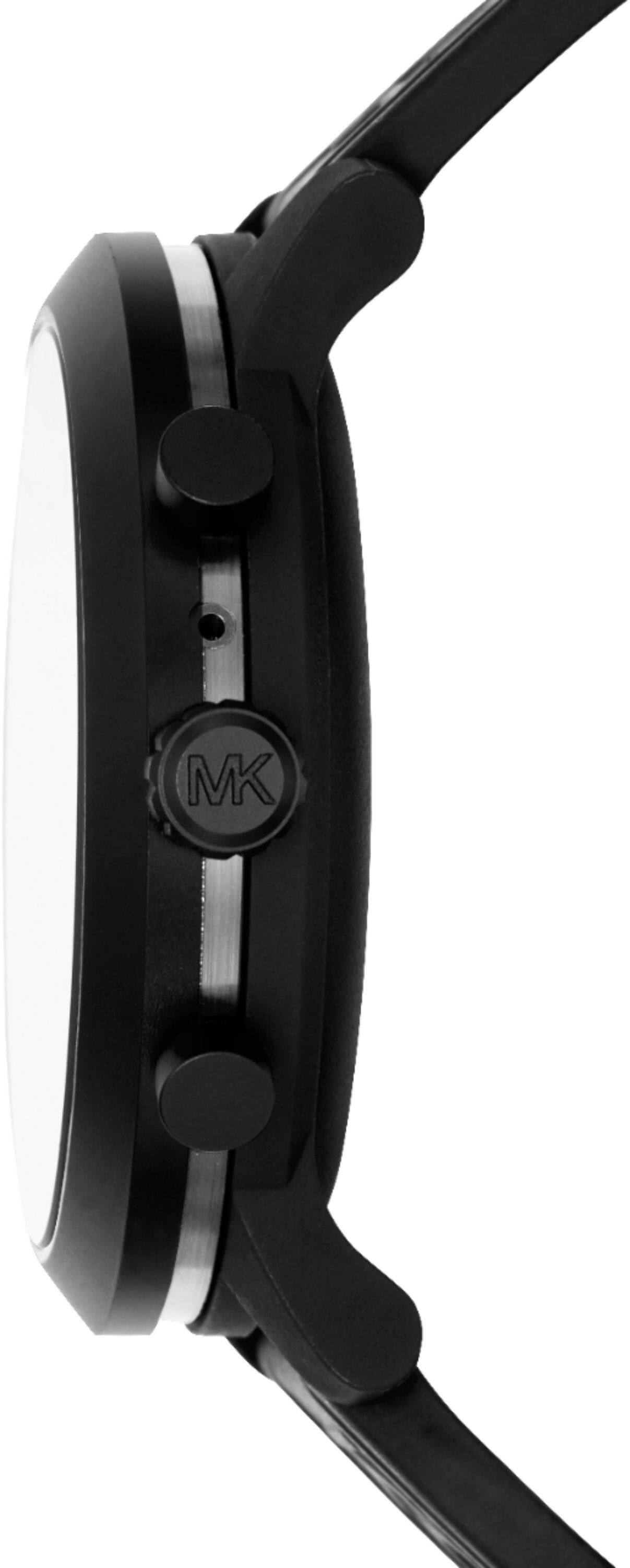 Alt View 11. Michael Kors - Gen 4 MKGO Smartwatch 43mm Aluminum - Black With Black Silicone Band.