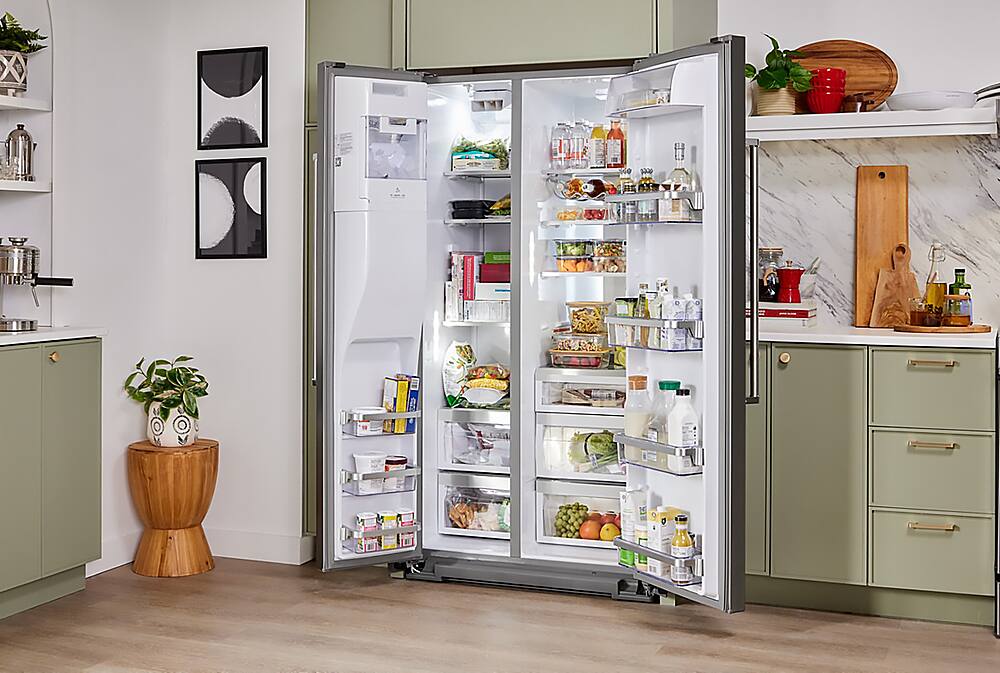 Alt View 17. KitchenAid - 24.8 Cu. Ft. Side-by-Side Refrigerator - Stainless Steel With PrintShield Finish.