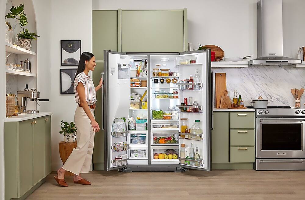 Alt View 18. KitchenAid - 24.8 Cu. Ft. Side-by-Side Refrigerator - Stainless Steel With PrintShield Finish.