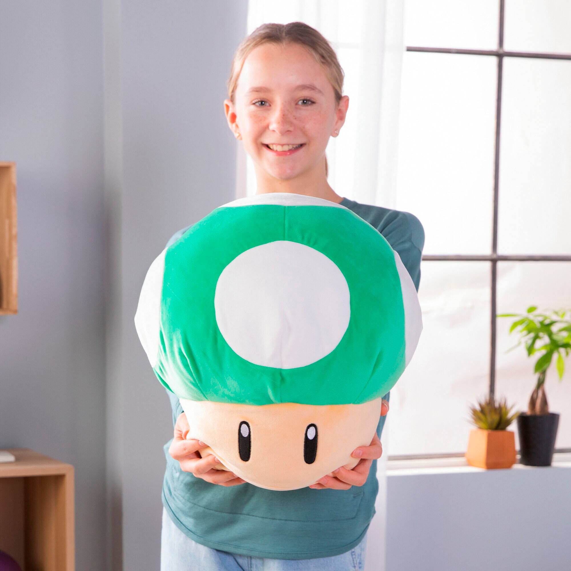 Angle. TOMY - Club Mocchi Mocchi - 15-inch Mario Kart 1-Up Mushroom Mega Plush.