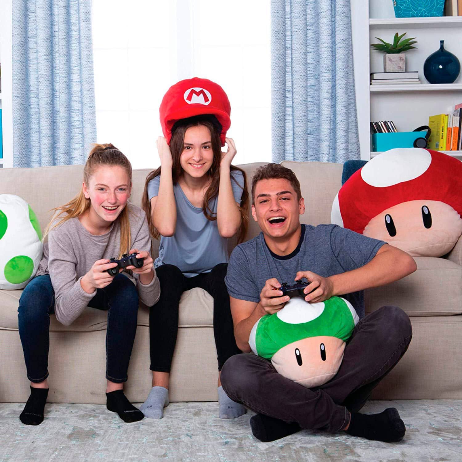 Alt View 14. TOMY - Club Mocchi Mocchi - 15-inch Mario Kart 1-Up Mushroom Mega Plush.