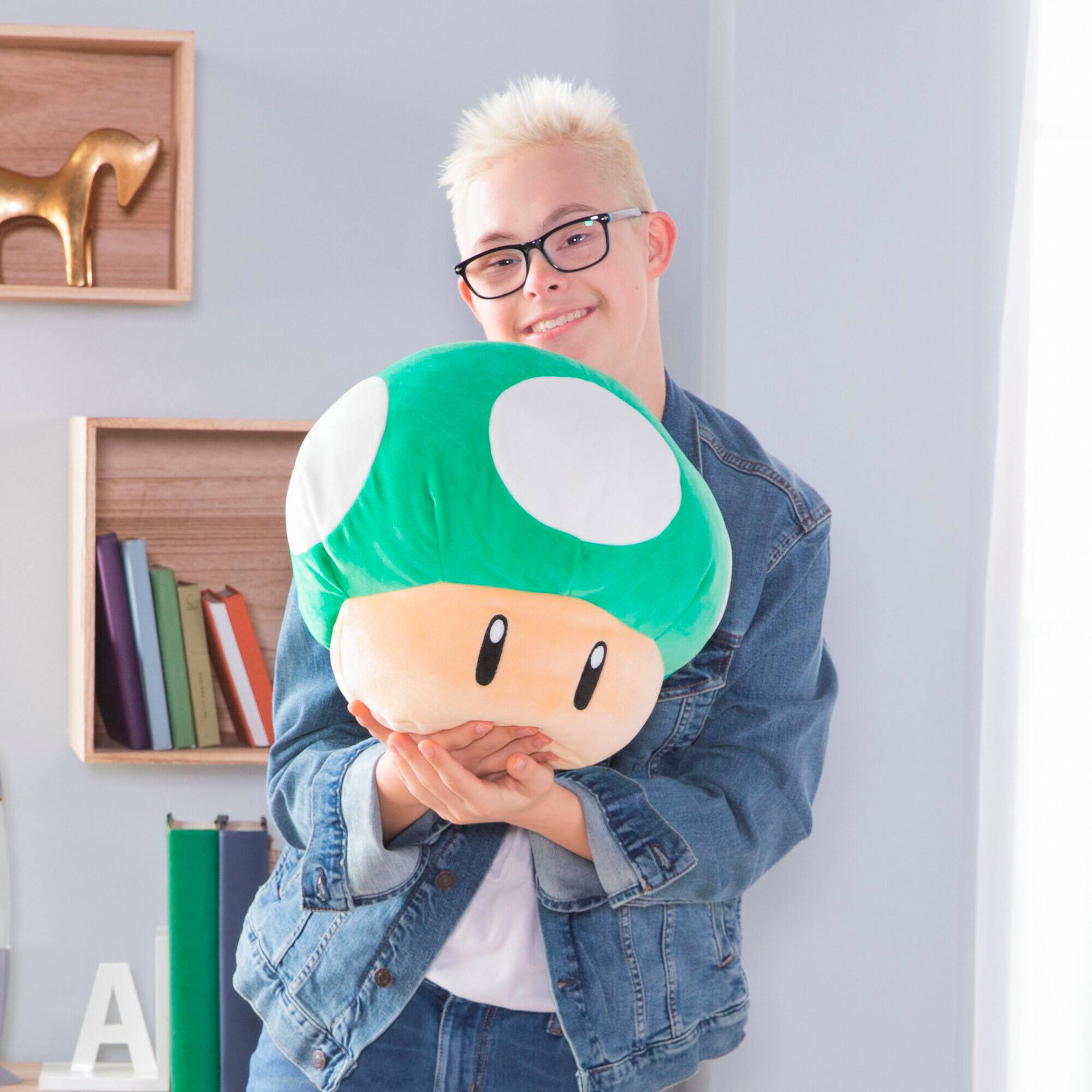 Left. TOMY - Club Mocchi Mocchi - 15-inch Mario Kart 1-Up Mushroom Mega Plush.