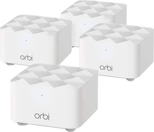 NETGEAR - Orbi AC1200 Dual-Band Mesh Wi-Fi System (4-pack) - White - Larger Front