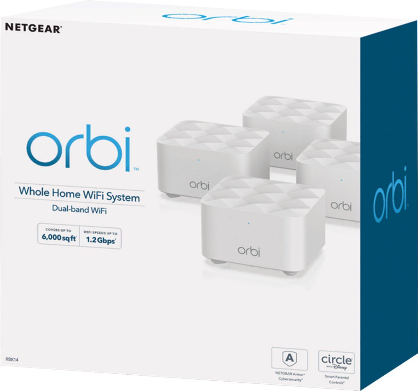 Alt View 13. NETGEAR - Orbi AC1200 Dual-Band Mesh Wi-Fi System (4-pack) - White.