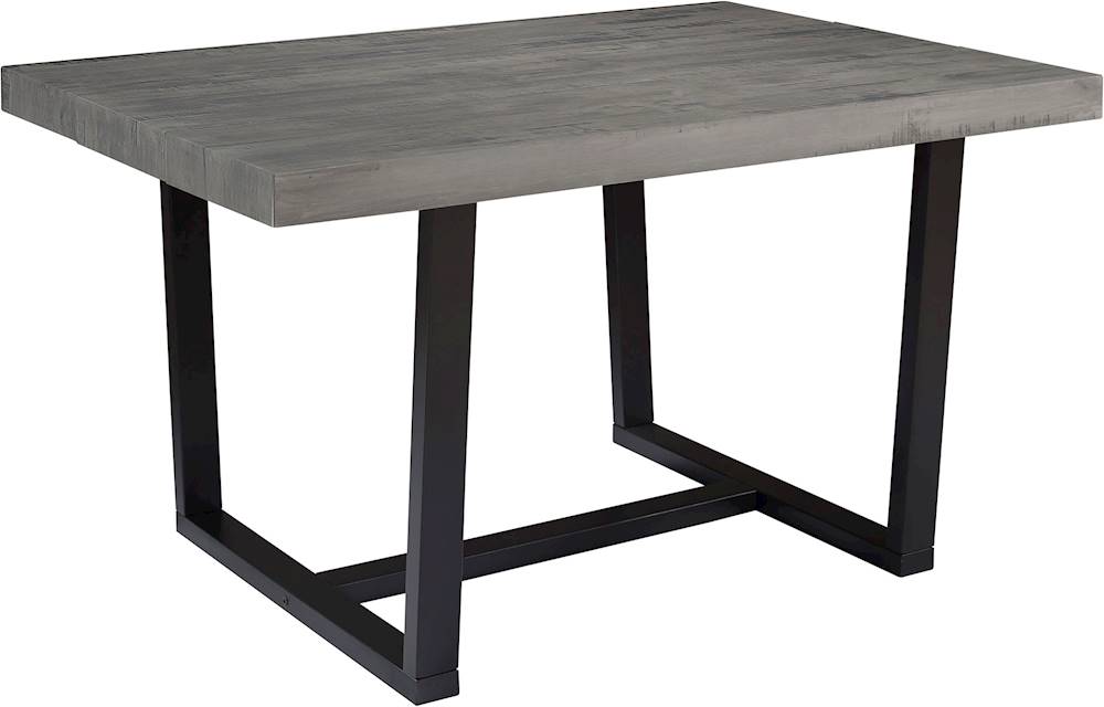 Angle View: Walker Edison - Rectangular Rustic Solid Pine Wood Table - Gray
