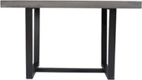 Walker Edison - Rectangular Rustic Solid Pine Wood Table - Gray - Front_Zoom