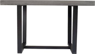 Walker Edison - Rectangular Rustic Solid Pine Wood Table - Gray - Front_Zoom