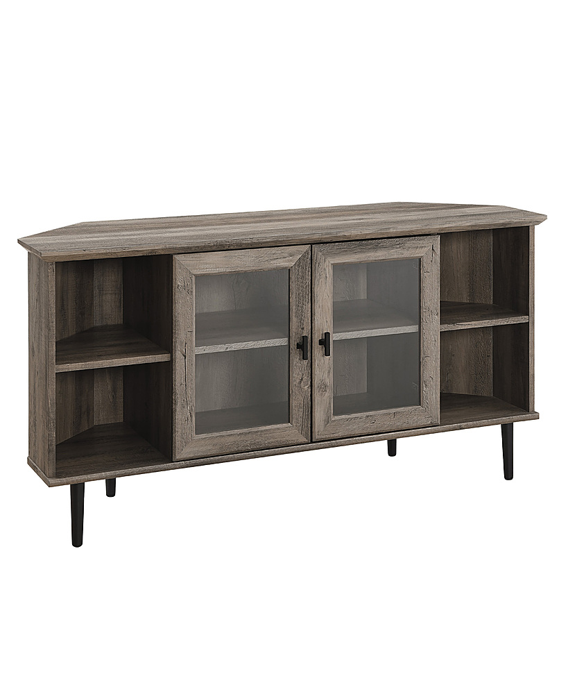 Angle View: Walker Edison - Modern Corner TV Stand for Most TVs Up to 52" - Grey Wash