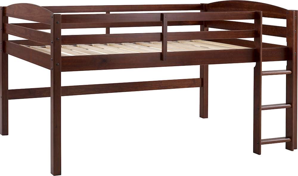 Angle View: Walker Edison - Low 42" Twin-Size Loft Bed - Walnut