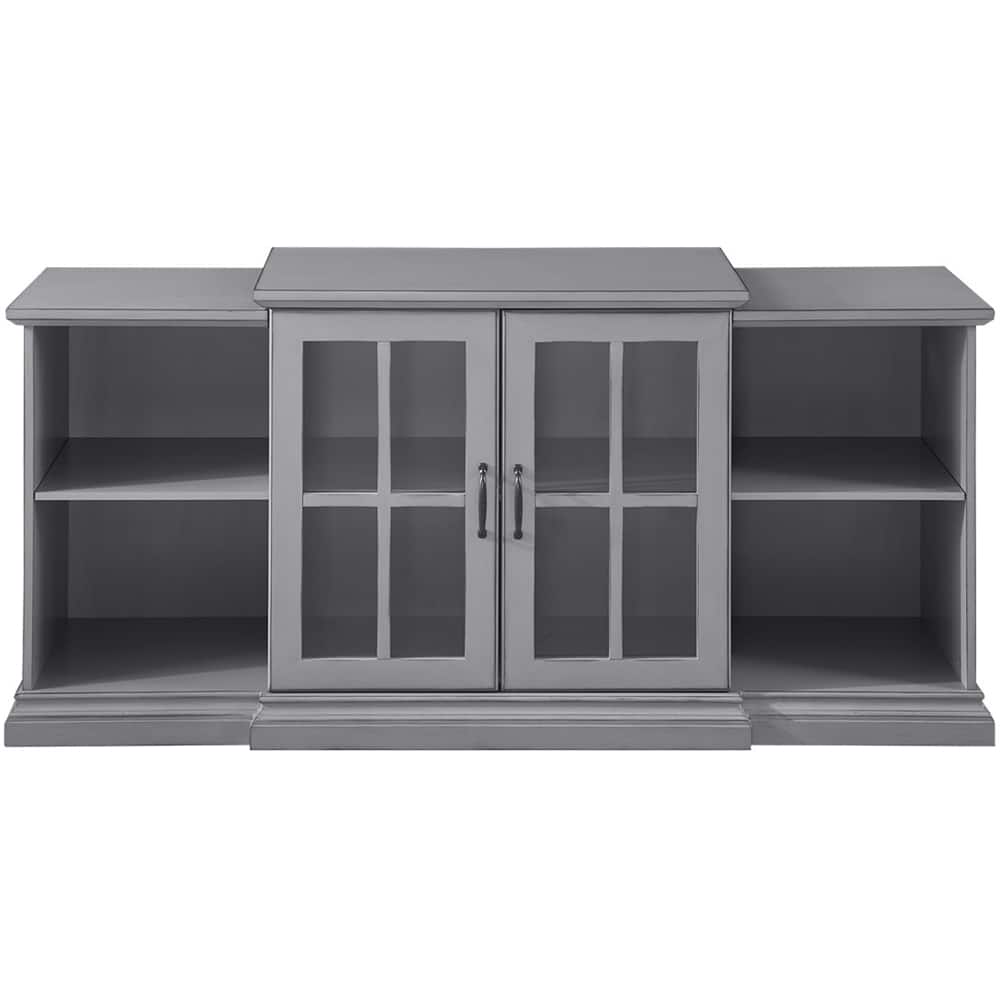 Front. Walker Edison - Tiered Mantle TV Stand for Most Flat-Panel TV's up to 65" - Grey.