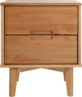 Walker Edison - 24" Modern Solid Wood Two-Drawer Nightstand - Caramel - Front_Zoom