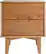 Front. Walker Edison - Mid Century 24" Modern Square Wood 2-Drawer End Table - Caramel.