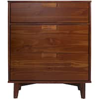 Walker Edison - Mid Century 3-Drawer Dresser - Walnut - Front_Zoom
