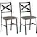 Angle. Walker Edison - X-Back Metal and Wood Dining Chair (Set of 2) - Gray Wash.