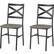 Left. Walker Edison - X-Back Metal and Wood Dining Chair (Set of 2) - Gray Wash.