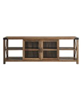 Walker Edison - Farmhouse TV Stand Cabinet for Most TVs Up to 78" - Rustic Oak - Front_Zoom