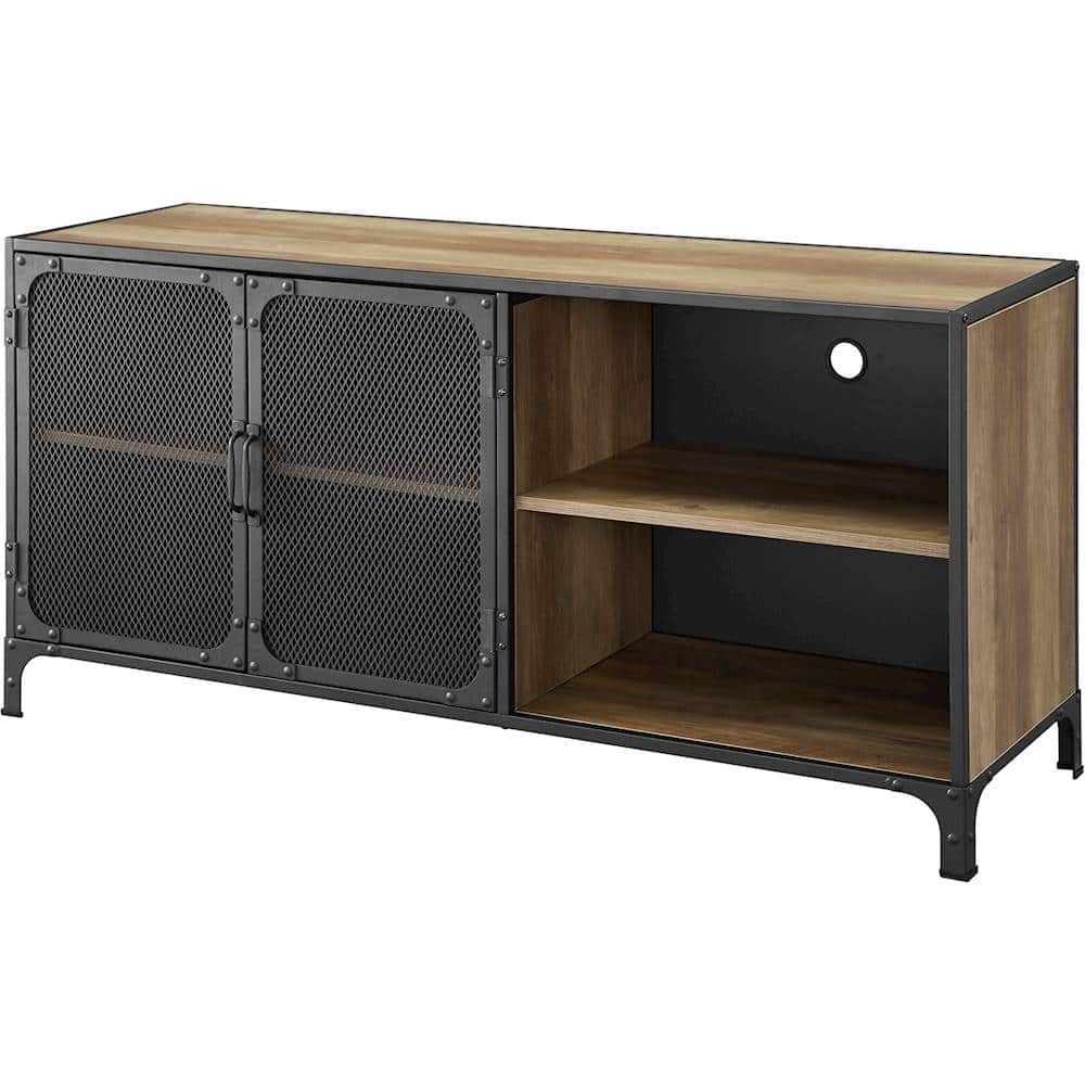 Left View: Walker Edison - TV Cabinet for Most TVs Up to 56" - Reclaimed Barnwood