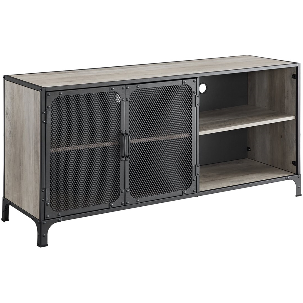 Left View: Walker Edison - TV Cabinet for Most TVs Up to 56" - Gray Wash