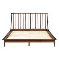 Walker Edison - Modern 68" Queen-Size Spindle Bed - Walnut - Front_Zoom