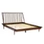 Left. Walker Edison - Boho Solid Wood Queen Spindle Bed Frame - Walnut.