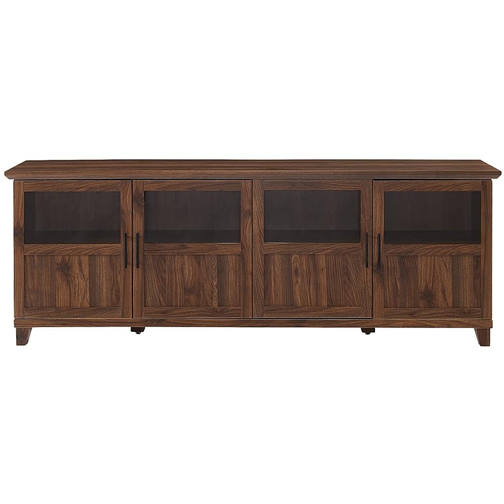 Front. Walker Edison - Tall Split Door TV Stand for Most TVs up to 78" - Dark Walnut.
