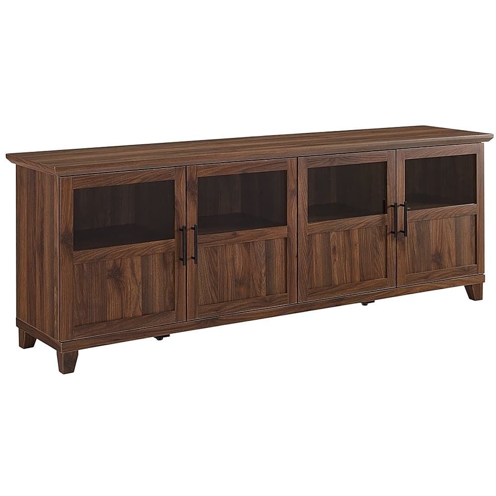 Left. Walker Edison - Tall Split Door TV Stand for Most TVs up to 78" - Dark Walnut.