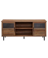 Walker Edison - Transitional TV Stand Cabinet for Most TVs Up to 65" - Rustic Oak - Front_Zoom