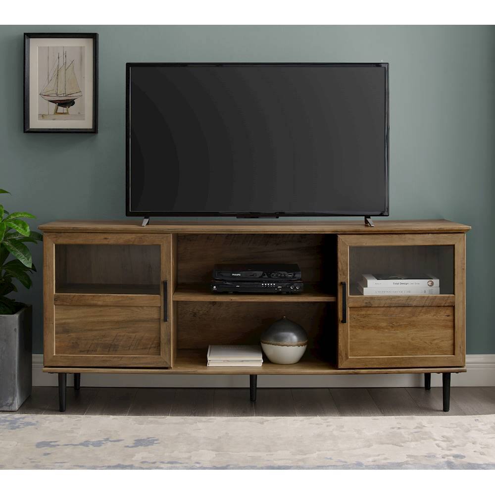 Best Buy: Walker Edison Transitional TV Stand Cabinet for Most TVs Up ...