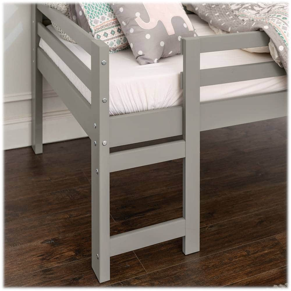 Best Buy: Walker Edison Solid Wood Low Loft Twin Bed Frame Grey Gray ...