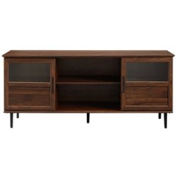 Walker Edison - Transitional TV Stand Cabinet for Most TVs Up to 65" - Dark Walnut - Front_Zoom
