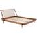 Angle. Walker Edison - Boho Solid Wood Queen Spindle Bed Frame - Caramel.