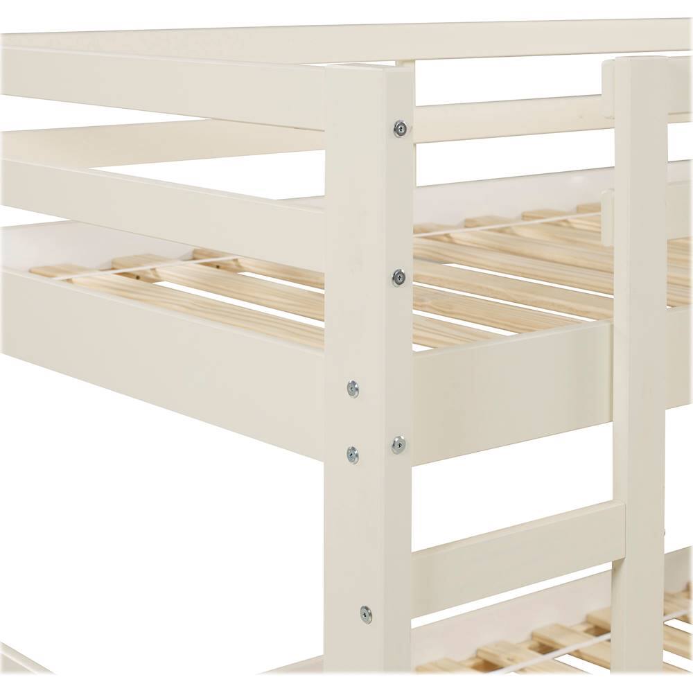 Alt View 11. Walker Edison - Solid Wood Low Twin over Twin Bunk Bed - White - White.