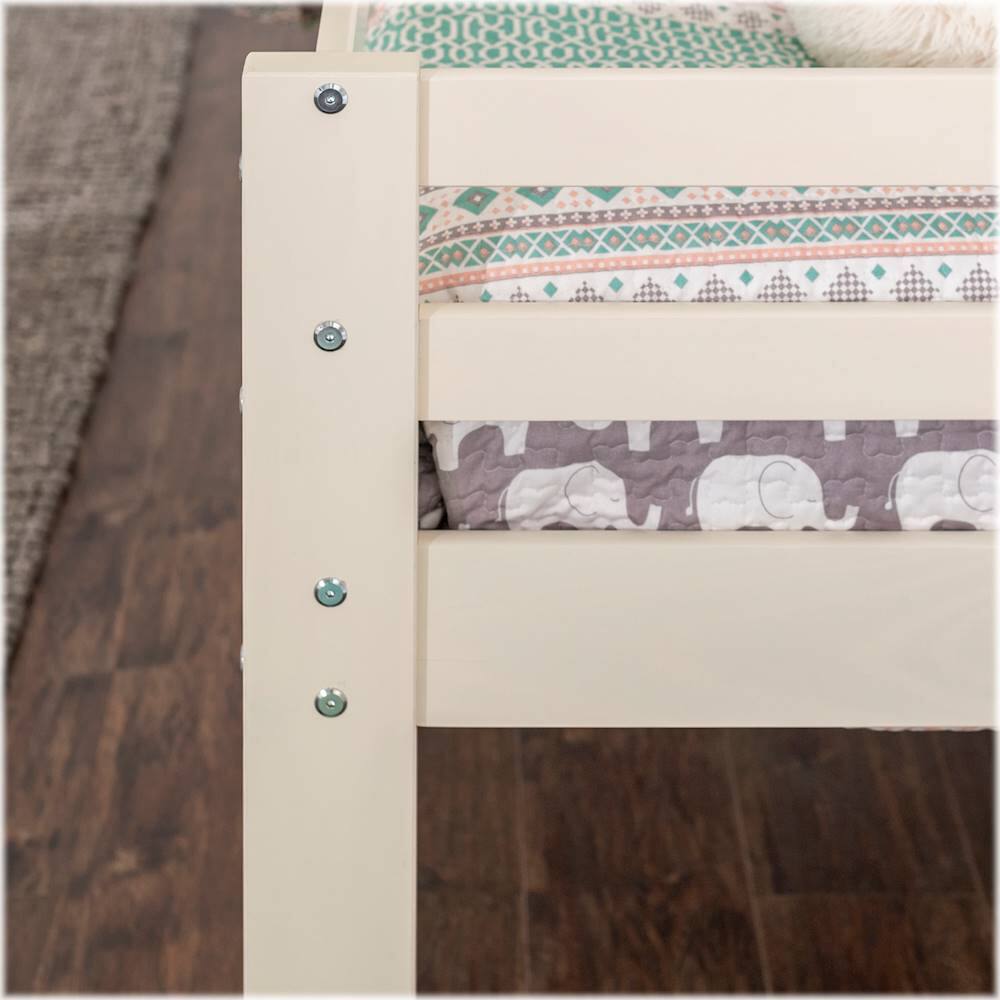 Alt View 15. Walker Edison - Solid Wood Low Twin over Twin Bunk Bed - White - White.