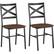 Angle. Walker Edison - X-Back Metal and Wood Dining Chair (Set of 2) - Dark Walnut.