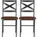 Front. Walker Edison - X-Back Metal and Wood Dining Chair (Set of 2) - Dark Walnut.