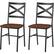 Left. Walker Edison - X-Back Metal and Wood Dining Chair (Set of 2) - Dark Walnut.