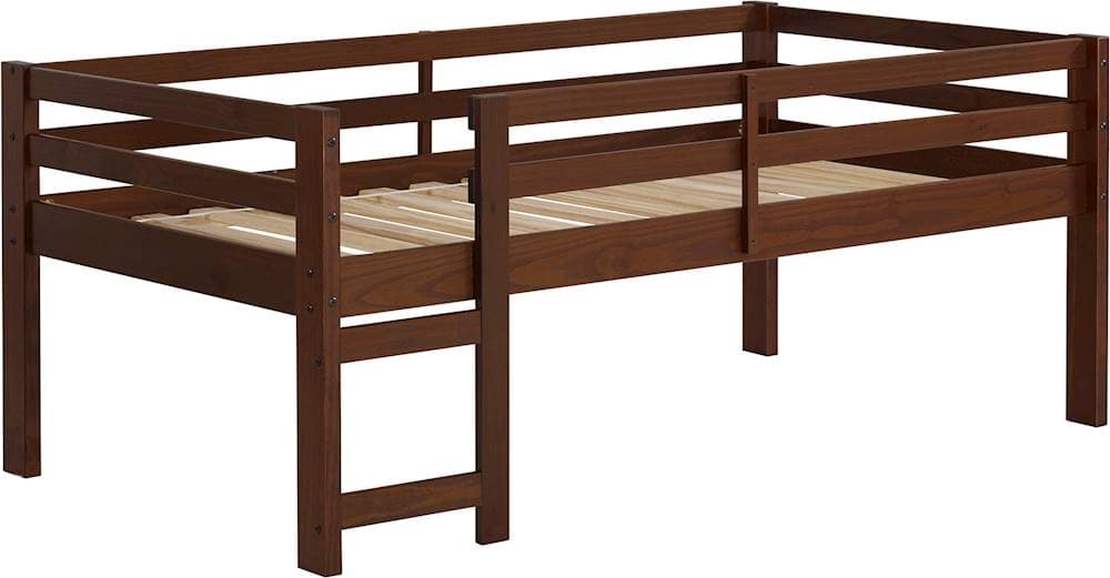 Angle View: Walker Edison - Low 44" Twin-Size Loft Bed - Walnut