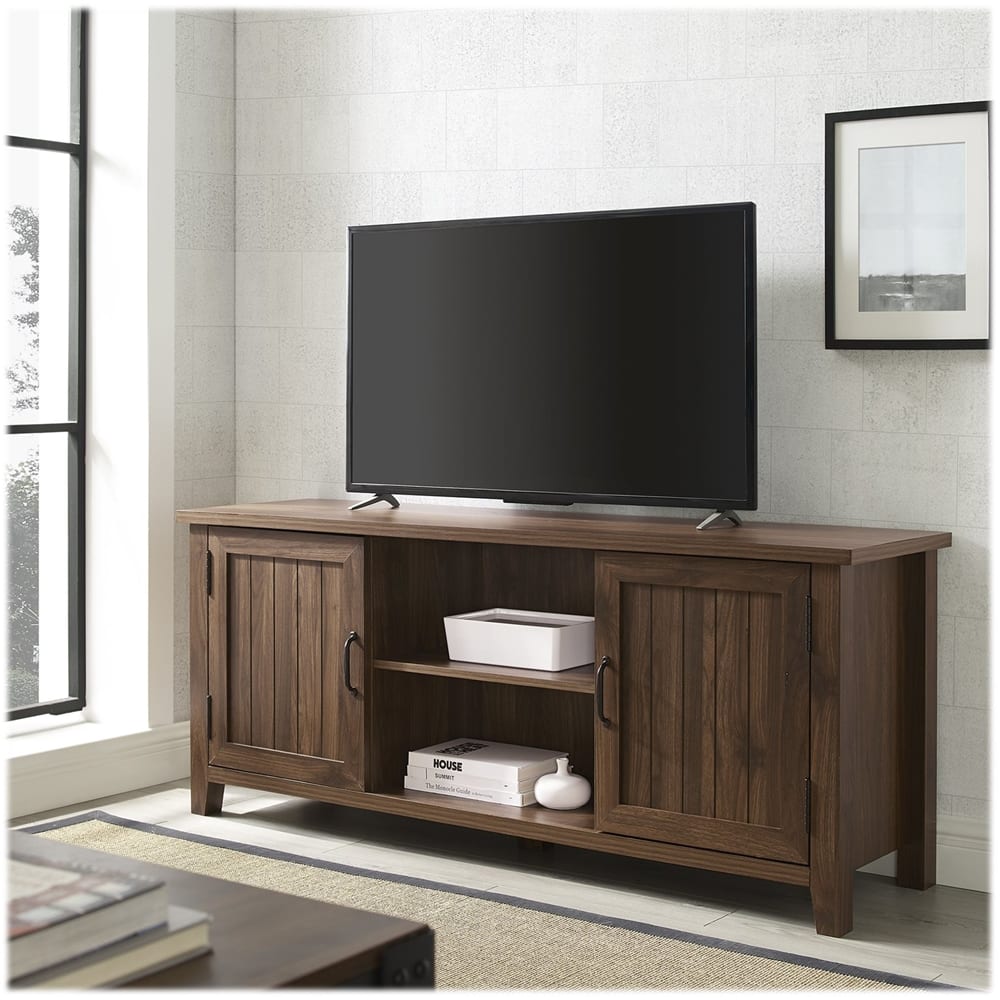 Best Buy: Walker Edison Modern Farmhouse TV Stand for Most TVs Up to 64 ...