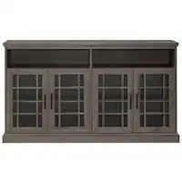 Walker Edison - Transitional 4-Door 58" TV Stand for Most TVs up to 65” - Slate Grey - Front_Zoom