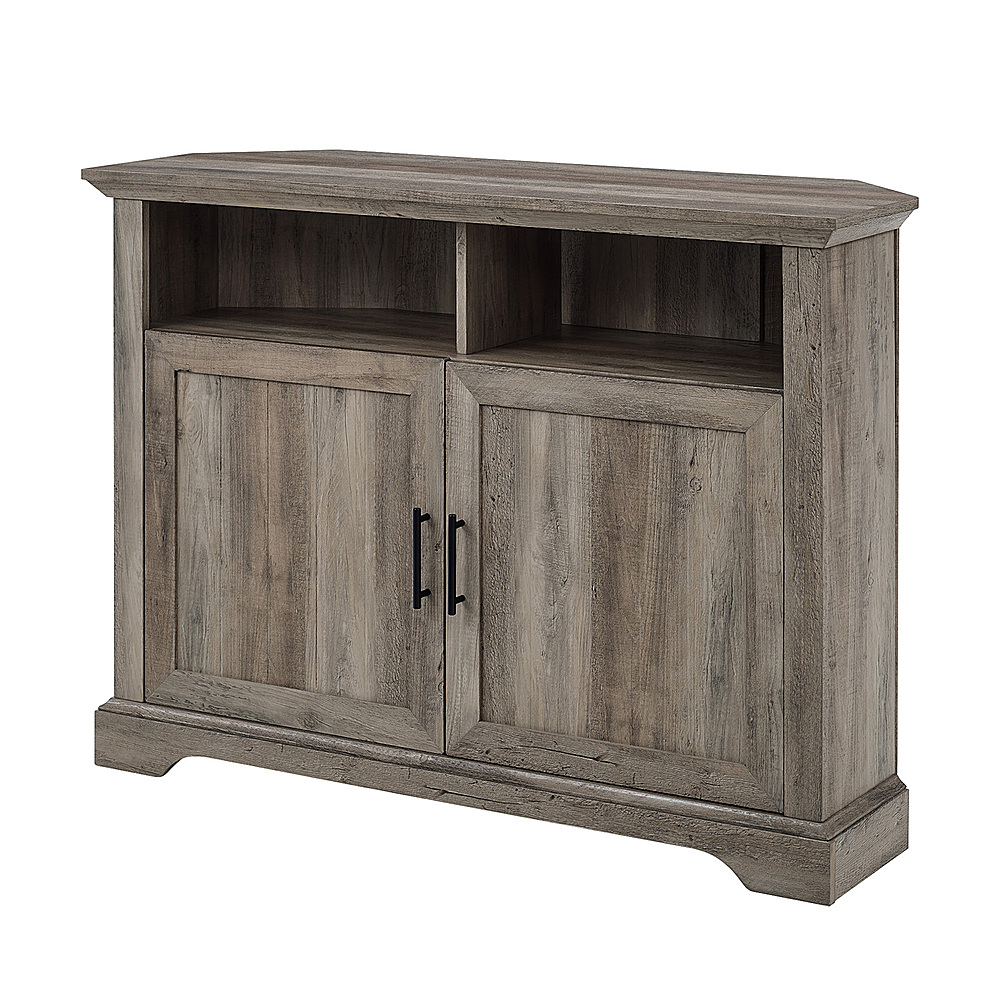 Left View: Walker Edison - Corner TV Stand for Most TVs Up to 50" - Gray Wash