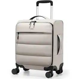 LUGGEX - Underseat Carry On Luggage with Spinner Wheels,Softside Lightweight Suitcase UDS-Pro - LX-UX - White
