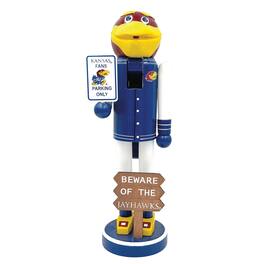 Santa's Workshop - Kansas Jayhawks 12" Beware Nutcracker - Blue