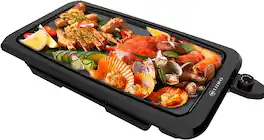 Litifo - Electric Griddle Indoor, 1450W Nonstick Extra Large BBQ Griddle Pan - Black