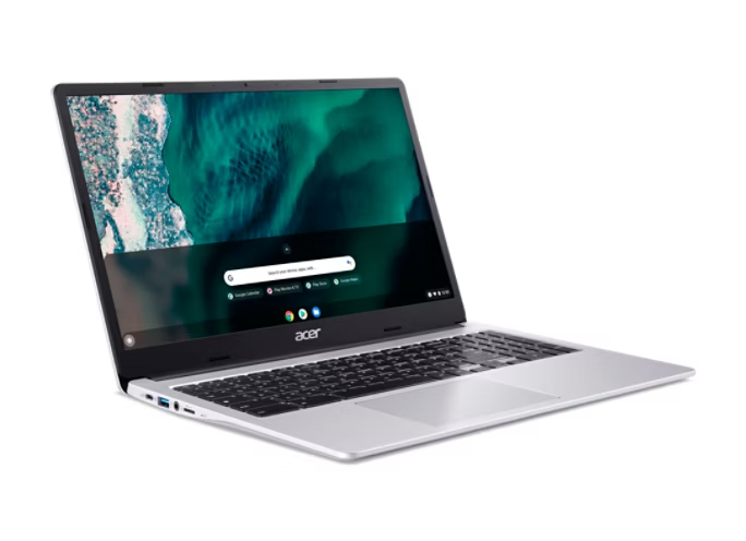 Angle. Acer - Chromebook 315 Celeron N4500 8GB RAM 128GB eMMC 15.6″ FHD Wi-Fi 6 ChromeOS - Silver.