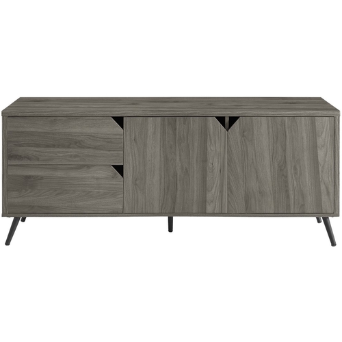 Walker Edison - Mid Century Modern TV Stand for Most Flat-Panel TV's up to 65" - Slate Grey