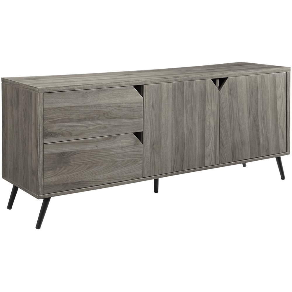 Left View: Walker Edison - Mid Century Modern TV Stand for Most Flat-Panel TV's up to 65" - Slate Grey