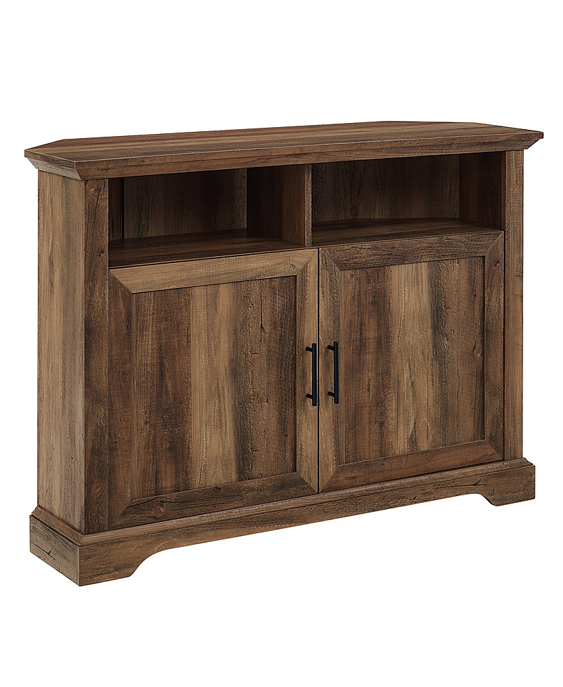 Angle View: Walker Edison - Corner TV Stand for Most TVs Up to 50" - Rustic Oak