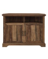 Walker Edison - Corner TV Stand for Most TVs Up to 50" - Rustic Oak - Front_Zoom