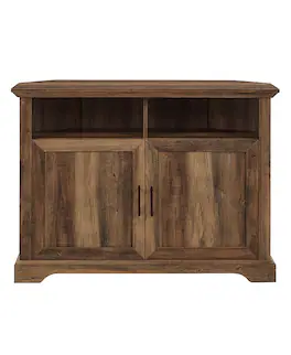 Walker Edison - Corner TV Stand for Most TVs Up to 50" - Rustic Oak