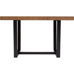 Walker Edison - Rectangular Rustic Solid Pine Wood Table - Rustic Oak - Front_Zoom